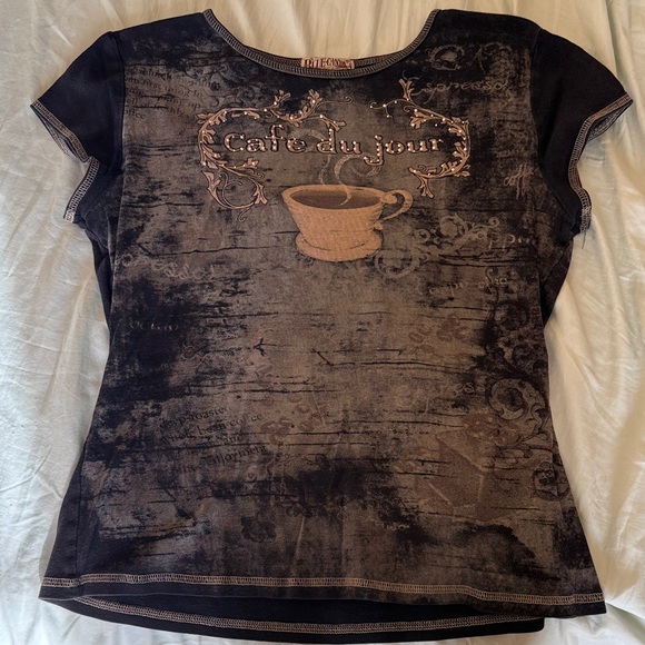 Blue Canyon Clothing Tops - coffee date baby tee